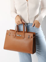 Handtas Caviar Leder Milano Bruin caviar CA24062-vue-porte